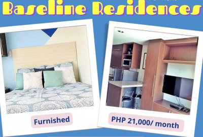 Fully-furnished Studio for Rent with Parking Baseline Residences